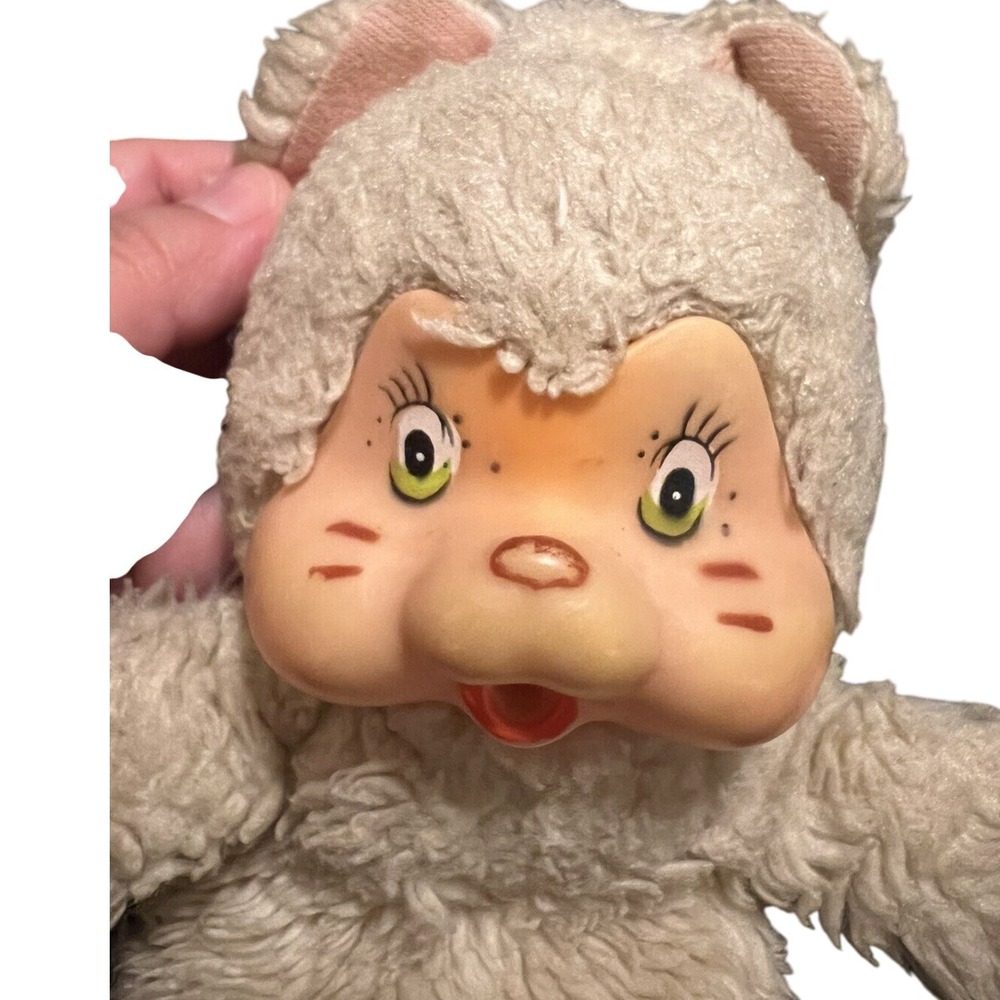 Nyamy Peppi Kitty Vintage Cat 7" 1979 Monchhichi Washino Rare Whimsy Trash Cat